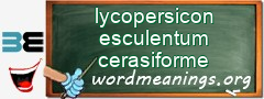 WordMeaning blackboard for lycopersicon esculentum cerasiforme